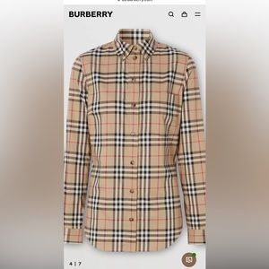 BURBERRY Vintage  Button-down Collar Vintage Check Cotton Shirt / Women Size:XL